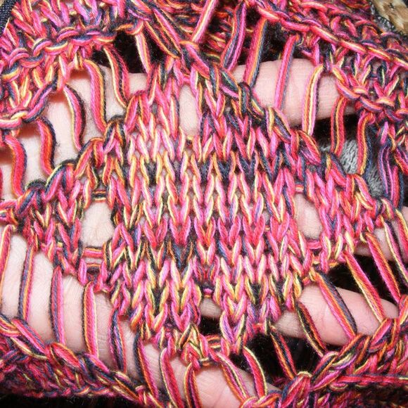 BKE Sweater, S, Open knit, Cold Shoulder, Multicolor, Distressed, Layer up - Picture 4 of 14